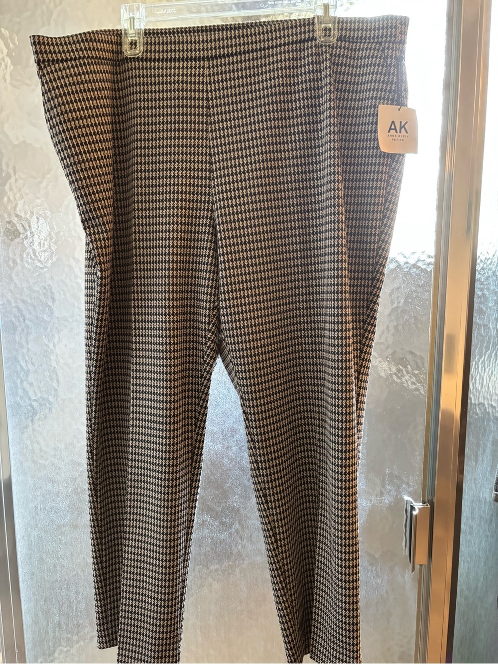 Anne Klein Petite Houndstooth Pencil Skirt - Black & White